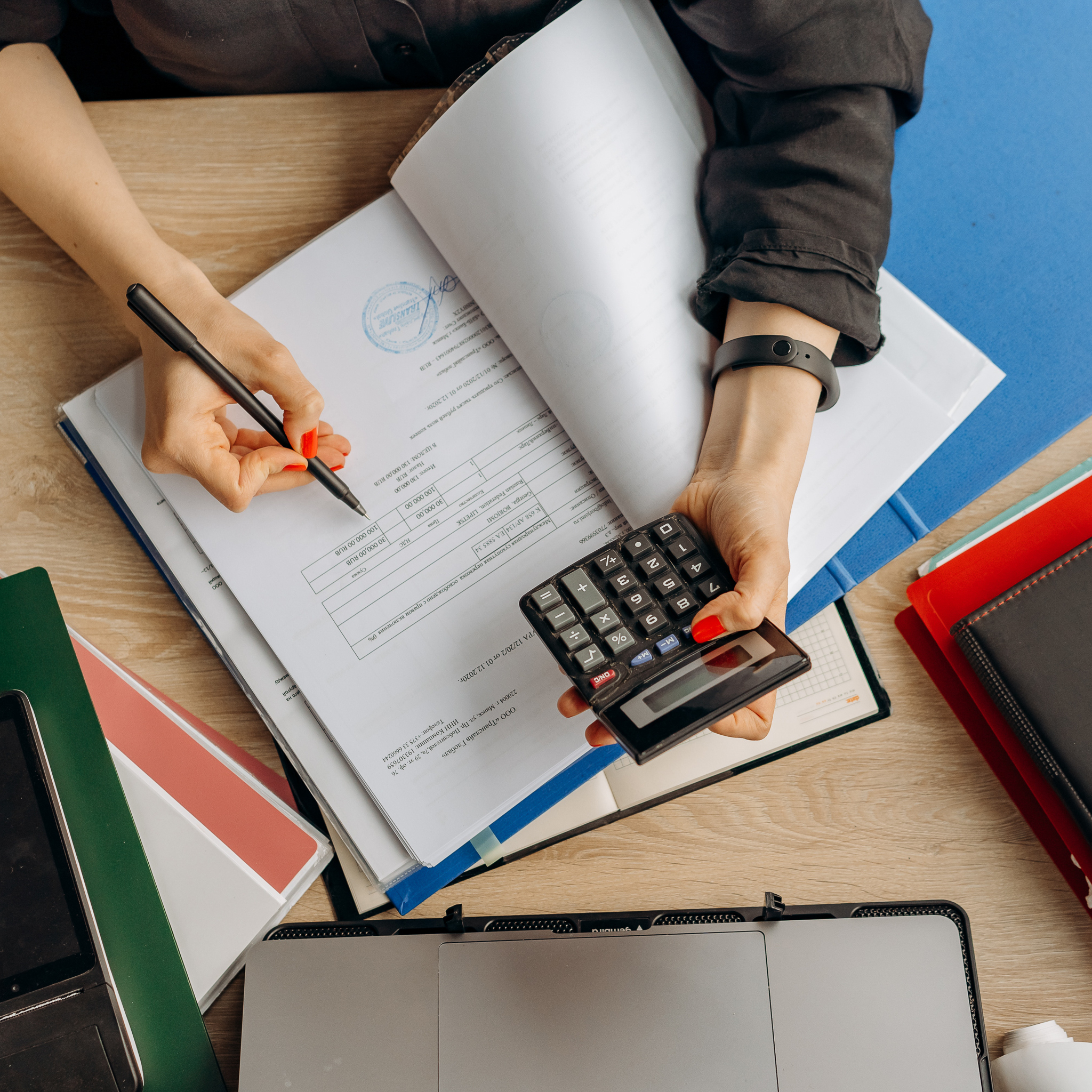 calculating on a calculator